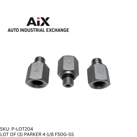 Lot of 3 Parker 4-1/8 F50G-SS Stainless Steel Port Adapter 6000 PSI Units