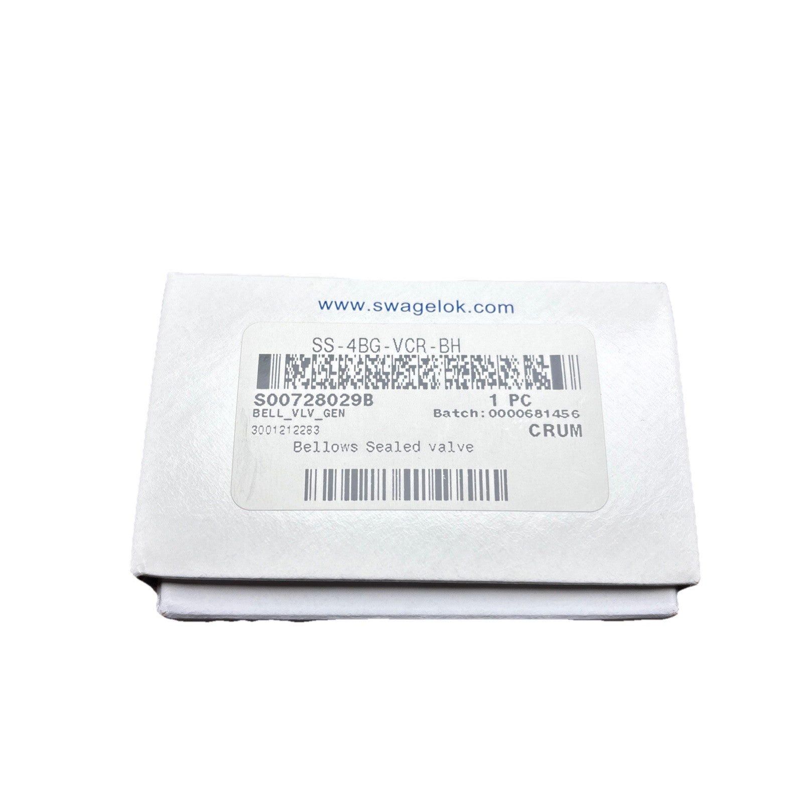 Swagelok SS-4BG-VCR-BH 1/4” Bellows Sealed Valve VCR Stainless Steel