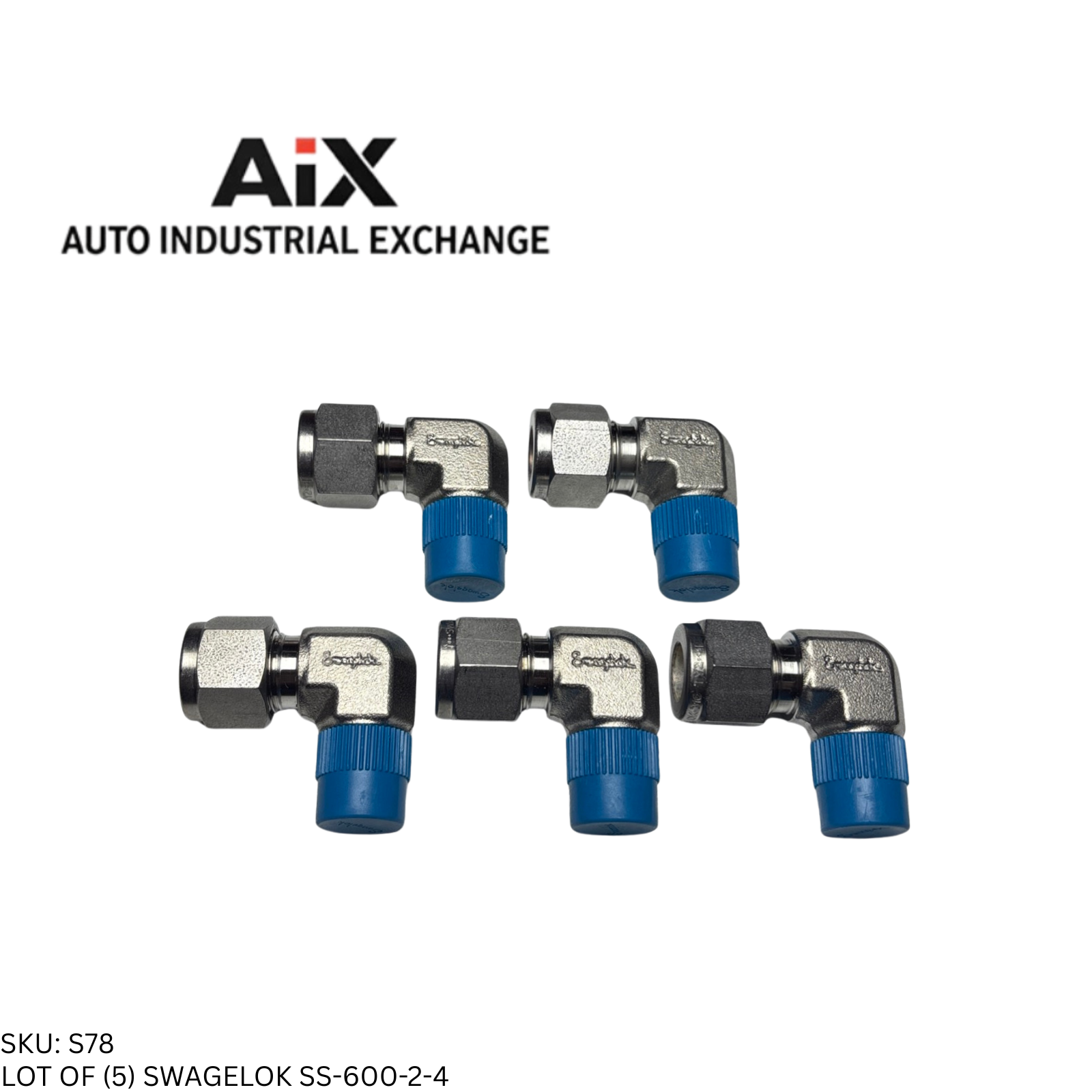 Lot of 5 Swagelok SS-600-2-4 Stainless Steel Male Elbow Fitting 3/8 x 1/4 NPT