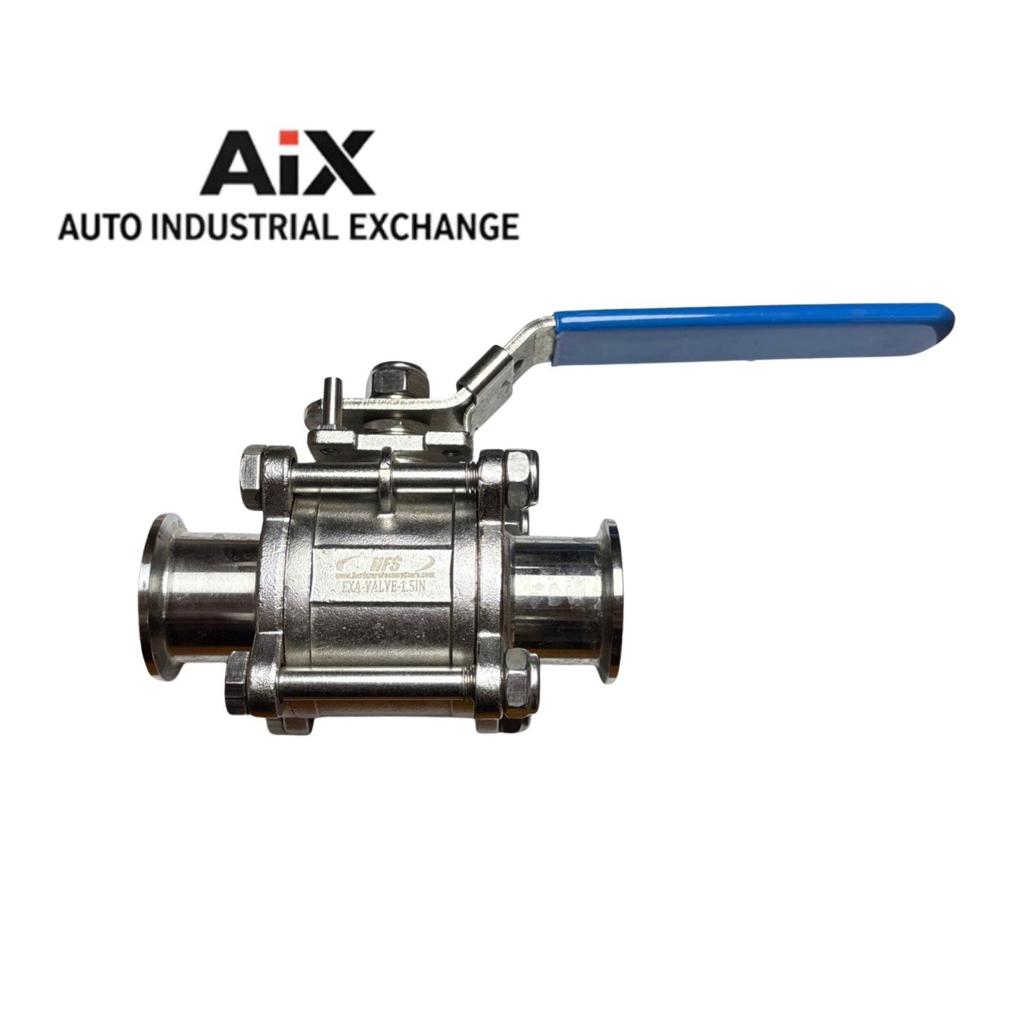 HFS 1.5” Tri Clamp Three Piece Sanitary Ball Valve SS304 PTFE Lined