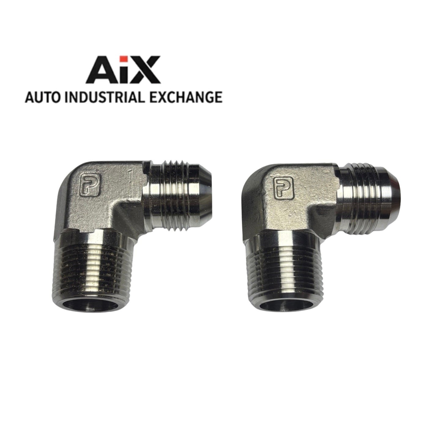 Lot of 2 Parker 12 CTX-SS JIC 3/4” x NPT 3/4” 90° Elbow Adapter Stainless