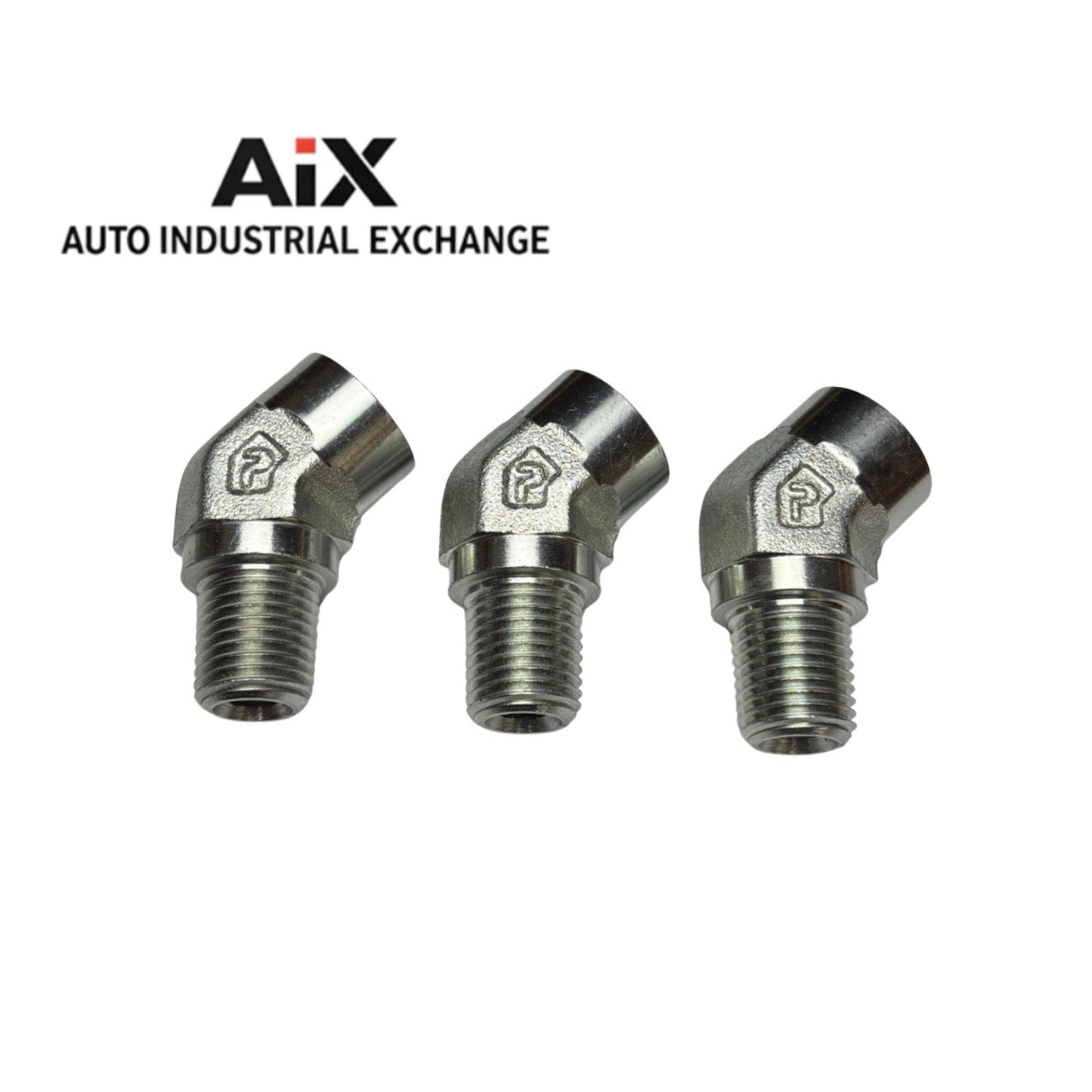 Lot of 3 Parker 1/4 CD45-S 45° NPT Elbow Pipe Fittings Steel | Swagelok SSP Alt