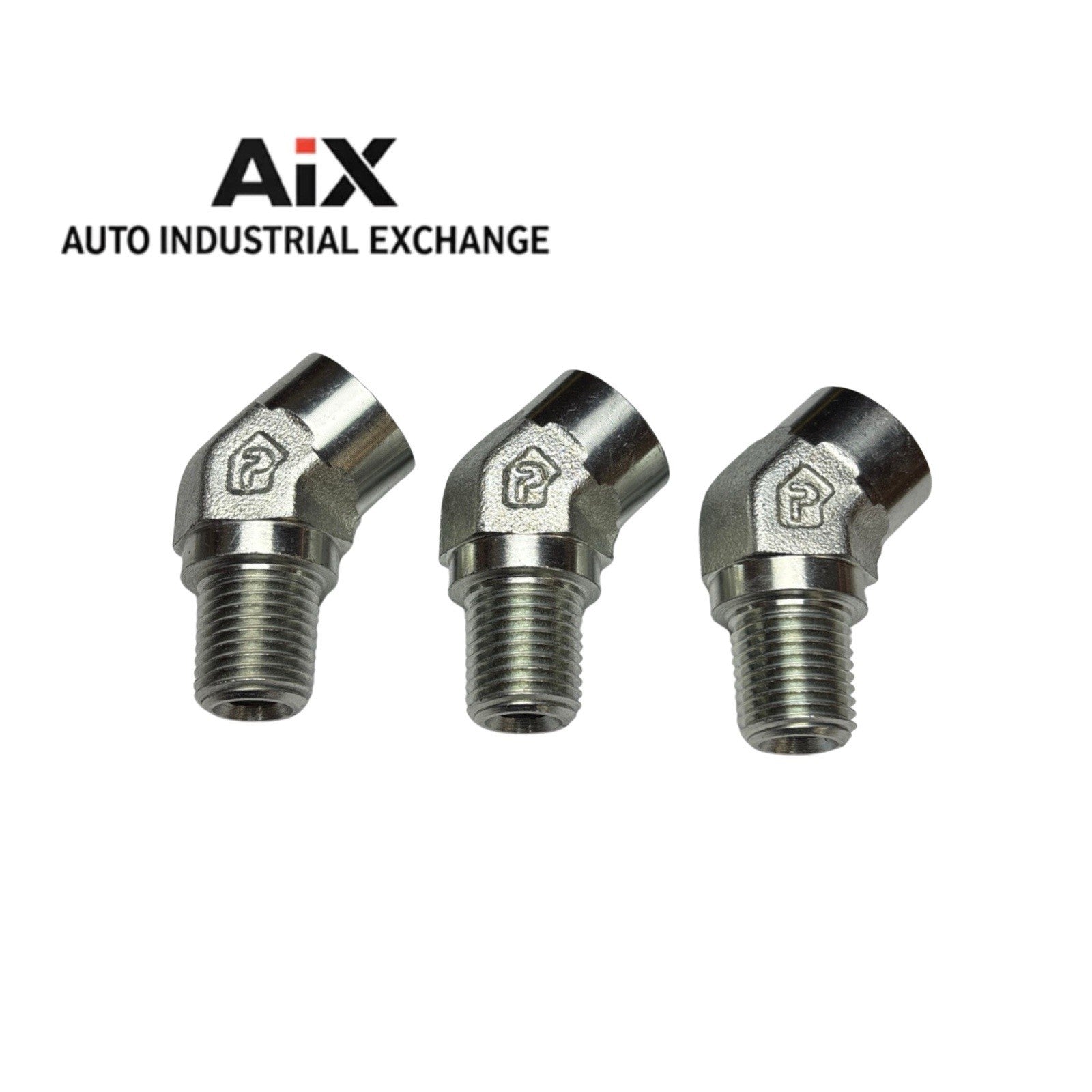 Lot of 3 Parker 1/4 CD45-S 45° NPT Elbow Pipe Fittings Steel | Swagelok SSP Alt