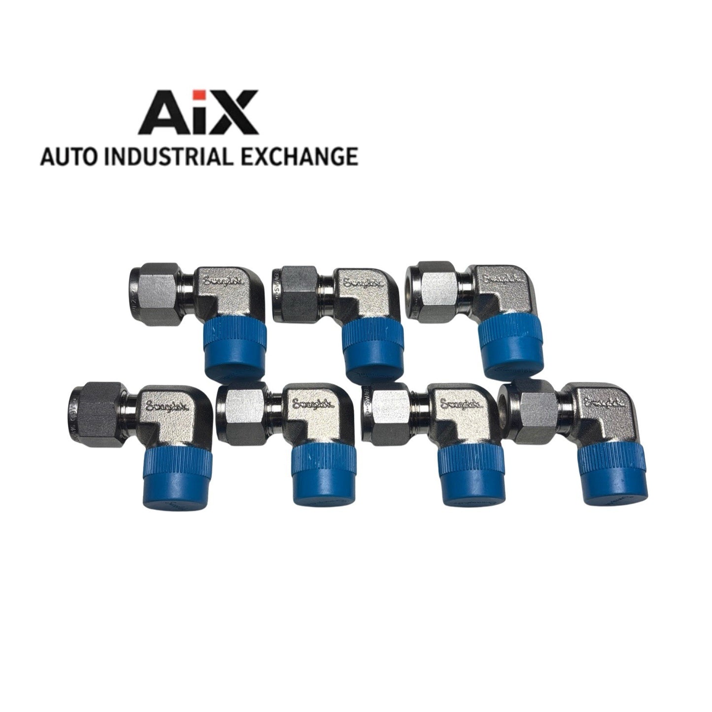 Lot of 7 Swagelok SS-600-2-6 3/8” Tube x 3/8” Male NPT Elbow Fittings SS