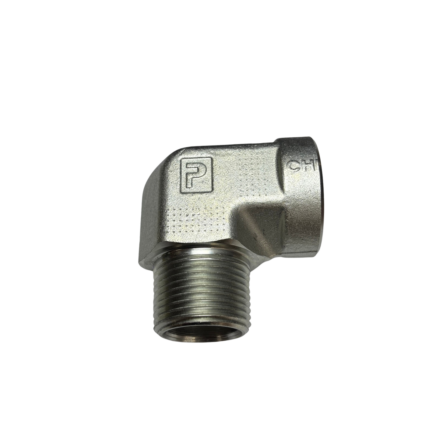 Lot of 2 Parker 1CD-S 1800 PSI Steel 90° Elbow Male x Female NPT Pipe Fittings