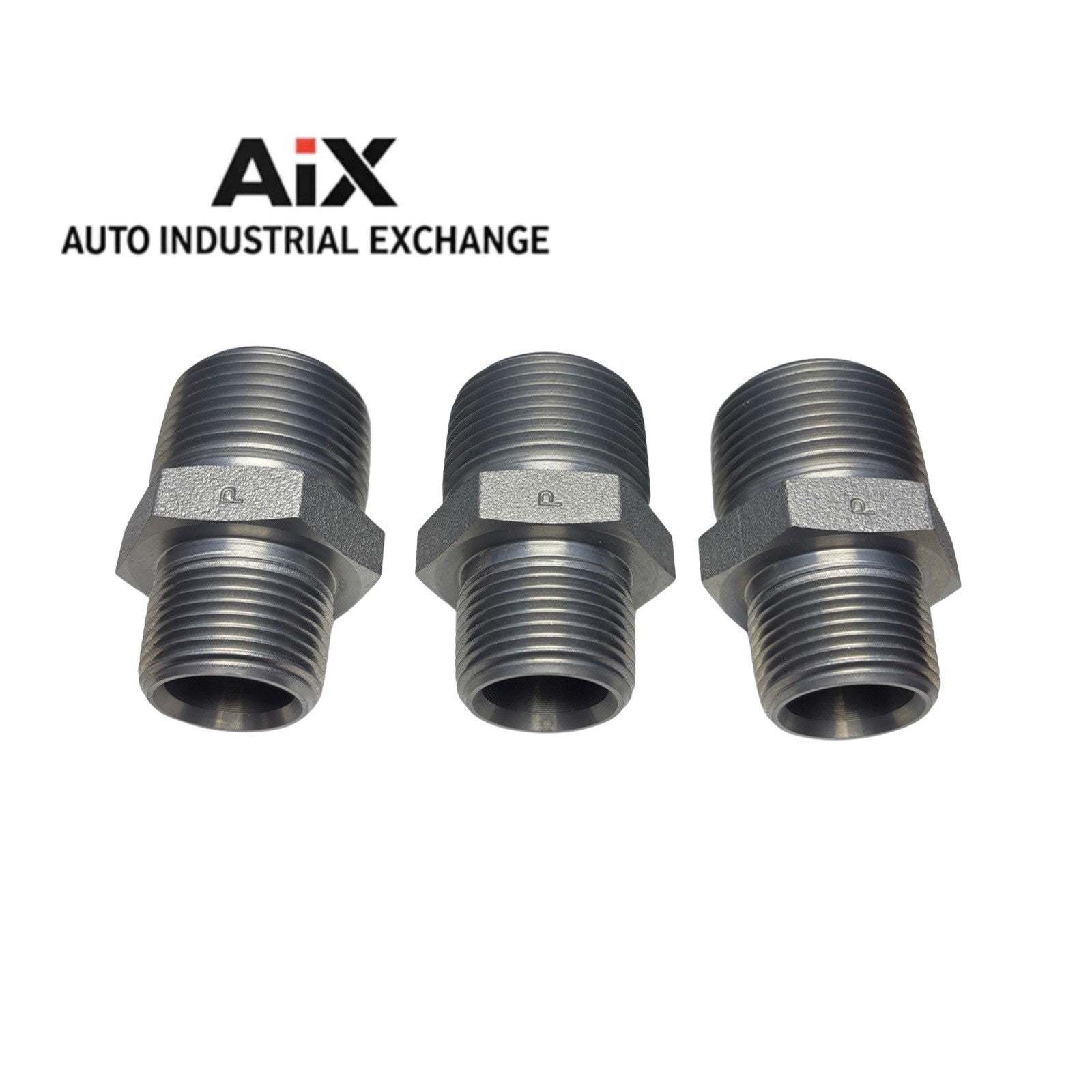 Lot of 3 Parker 1 X 3/4 FF-S Pipe Adapter NPT Male x Male Carbon Steel