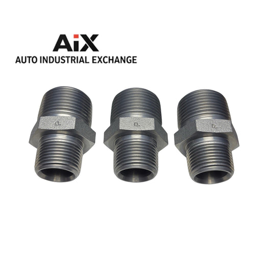 Lot of 3 Parker 1 X 3/4 FF-S Pipe Adapter NPT Male x Male Carbon Steel