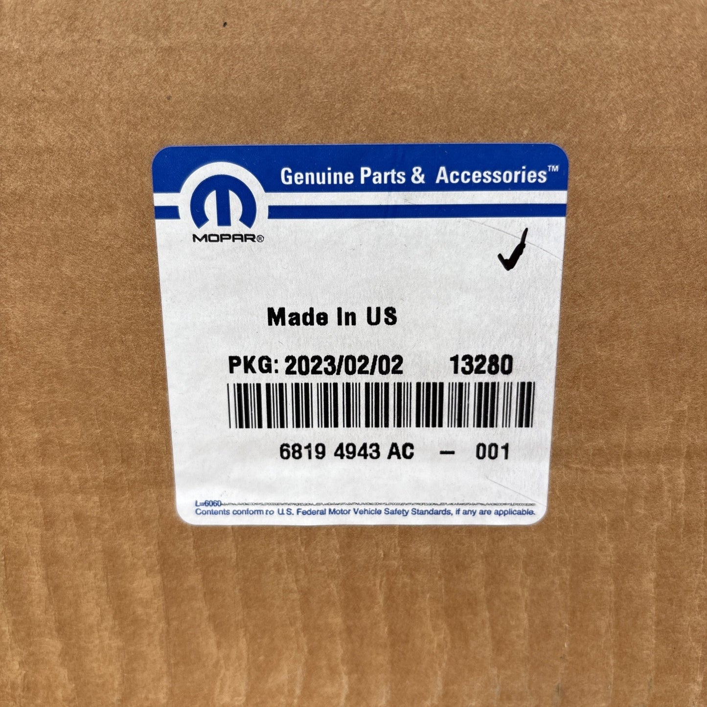 Mopar 68194943AC Sunroof Frame – OEM Genuine Factory New for 2014–2023 Cherokee