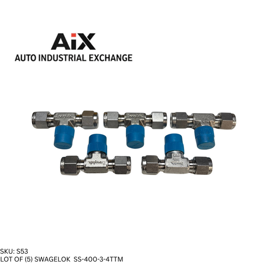 Lot of 5 Swagelok SS-400-3-4TTM 1/4" Tube Fitting Male Branch Tee NPT