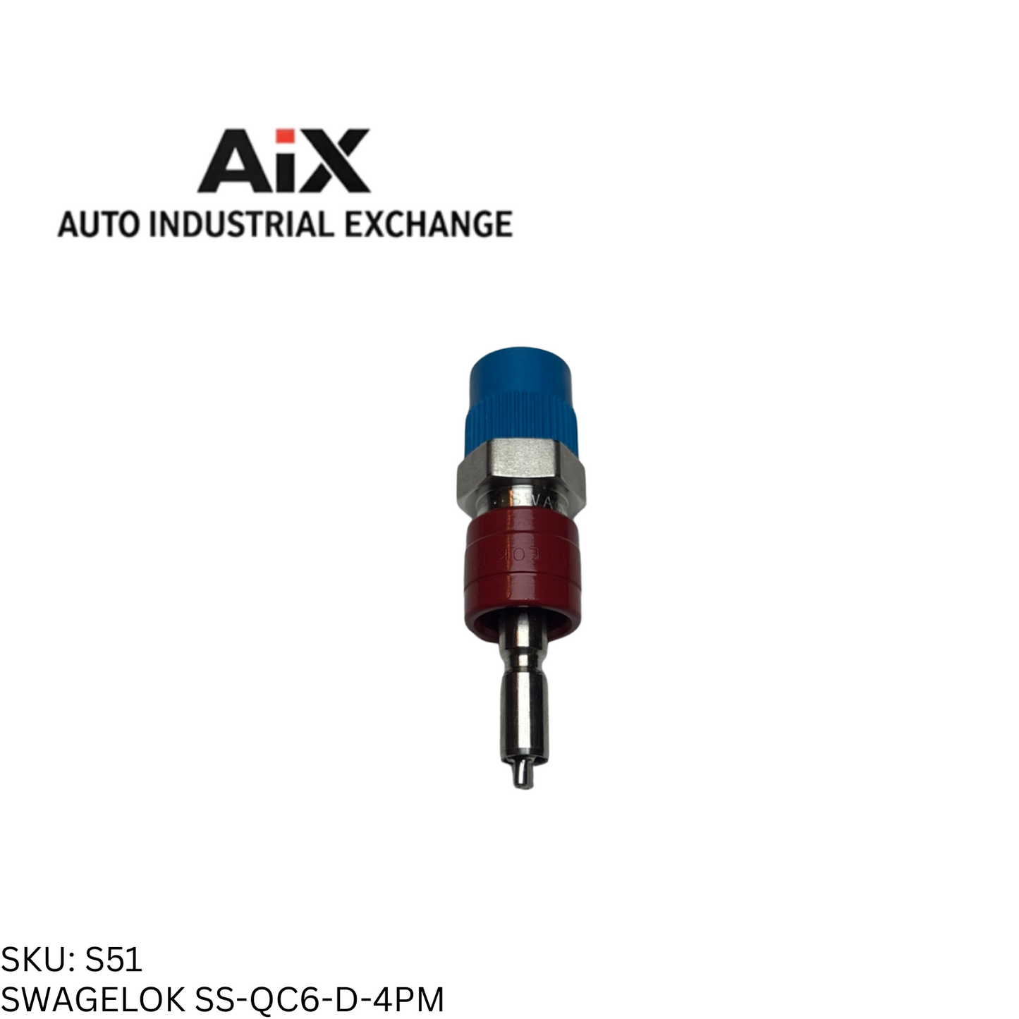 Swagelok SS-QC6-D-4PM Stainless Steel Quick Connect Stem Valve 1/4" Male NPT 0.5