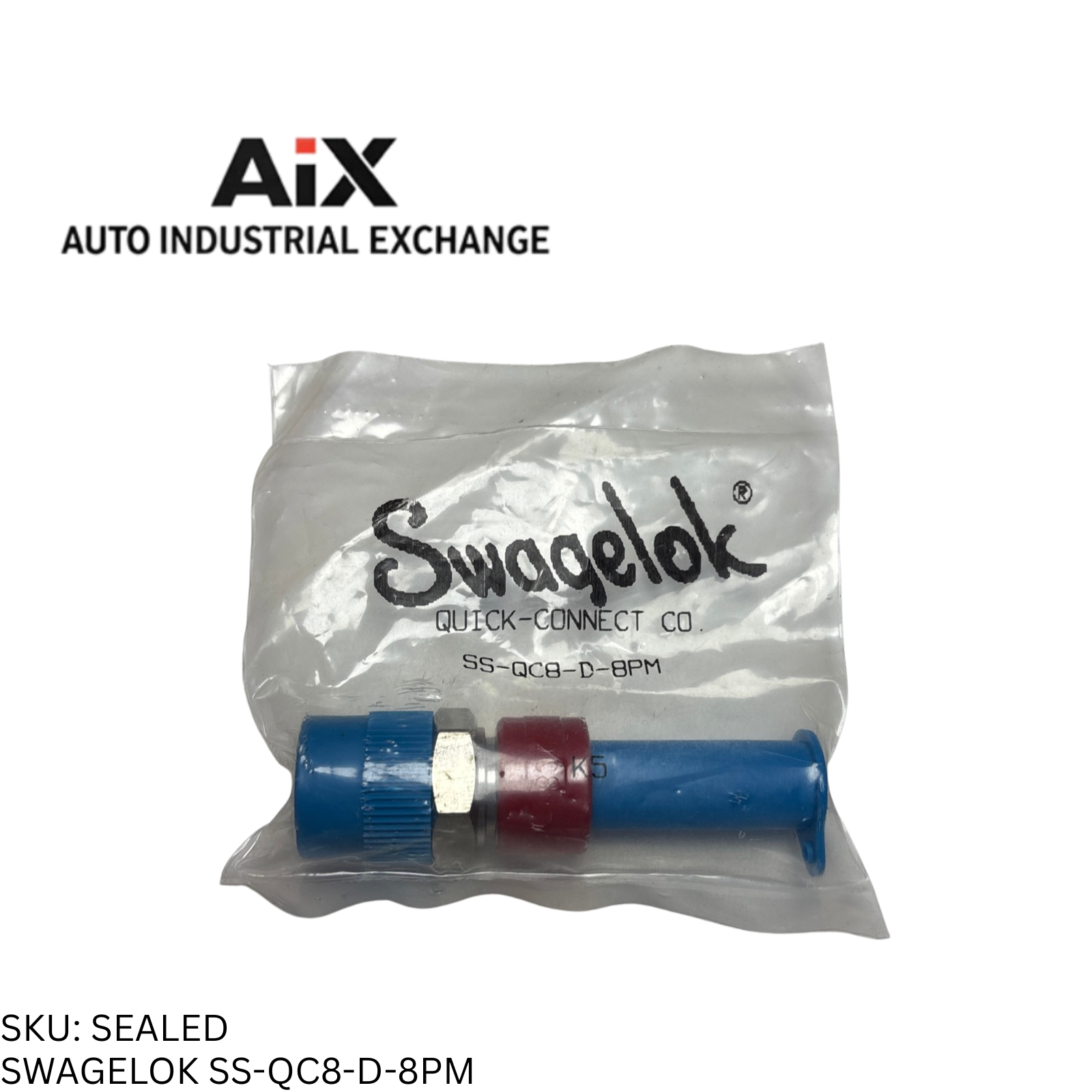 Swagelok SS-QC8-D-8PM Stainless Quick Connect Stem Type With Valve 1/2" NPT