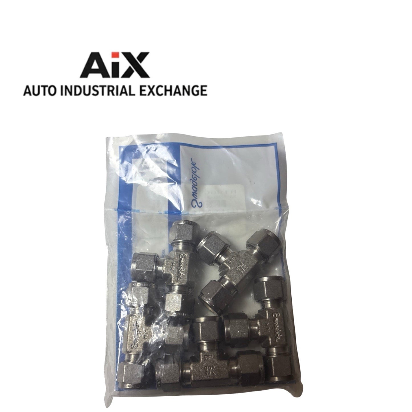 Lot of 5 Swagelok SS-10M0-3 10mm Union Tee Tube Fittings 316 Stainless Steel