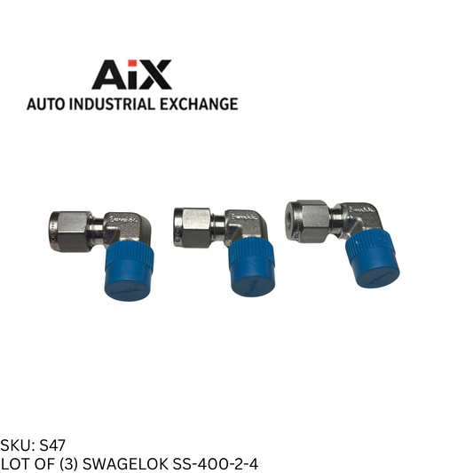 Lot of 3 Swagelok SS-400-2-4 Stainless Steel Male Elbow 1/4in Tube x 1/4in NPT