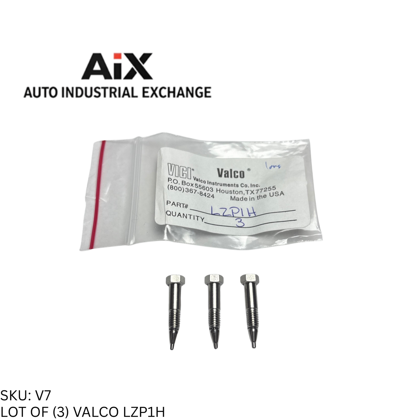 Lot of 3 Valco LZP1H Stainless Steel High Pressure Plug 1/16 Zero Volume 20K PSI