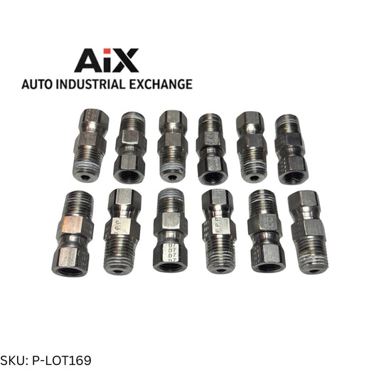 Lot of 10 Parker 4-4 F6X-SS 37° Flare Female Swivel to 1/4 NPTF Adapter SS