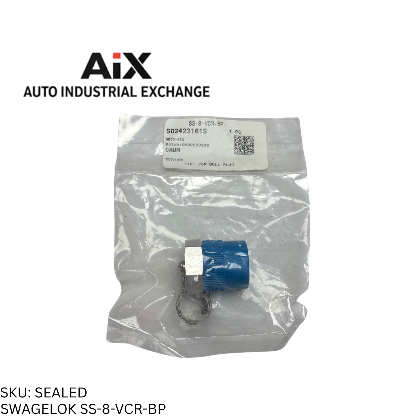 Swagelok SS-8-VCR-BP 316 Stainless Steel VCR Face Seal Plug for 1/2" Tube