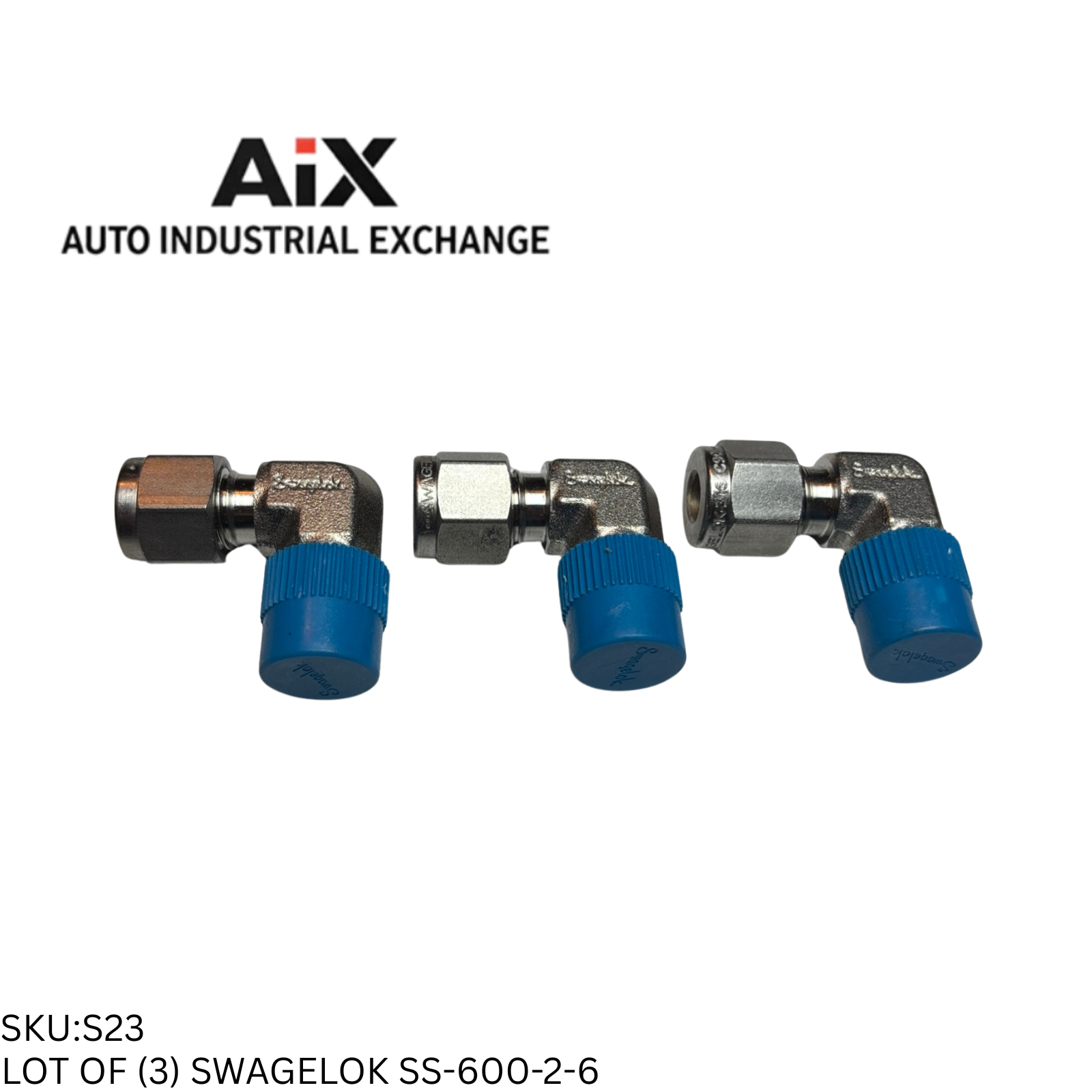 Lot of 3 Swagelok SS-600-2-6 Male Elbow Tube Fitting 3/8" Tube OD x 3/8" NPT