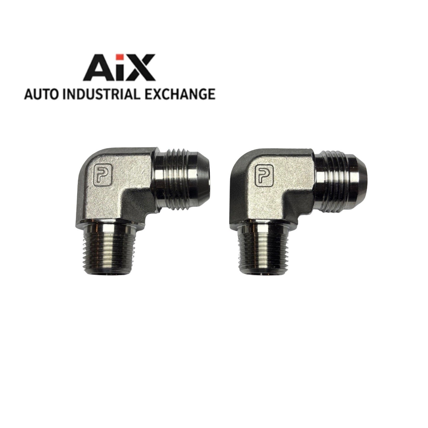 Lot of 2 Parker 12-8 CTX-SS 3/4” x 1/2” 90° Elbow JIC to NPT Male Stainless SS