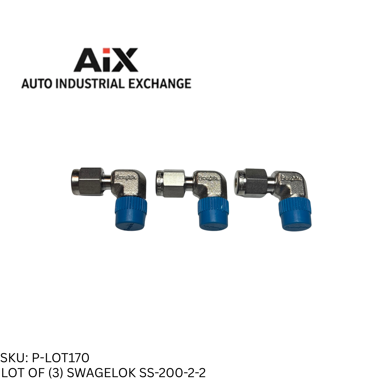 Lot of 3 Swagelok SS-200-2-2 Male Elbow 1/8 in Tube OD x 1/8 in Male NPT Fitting