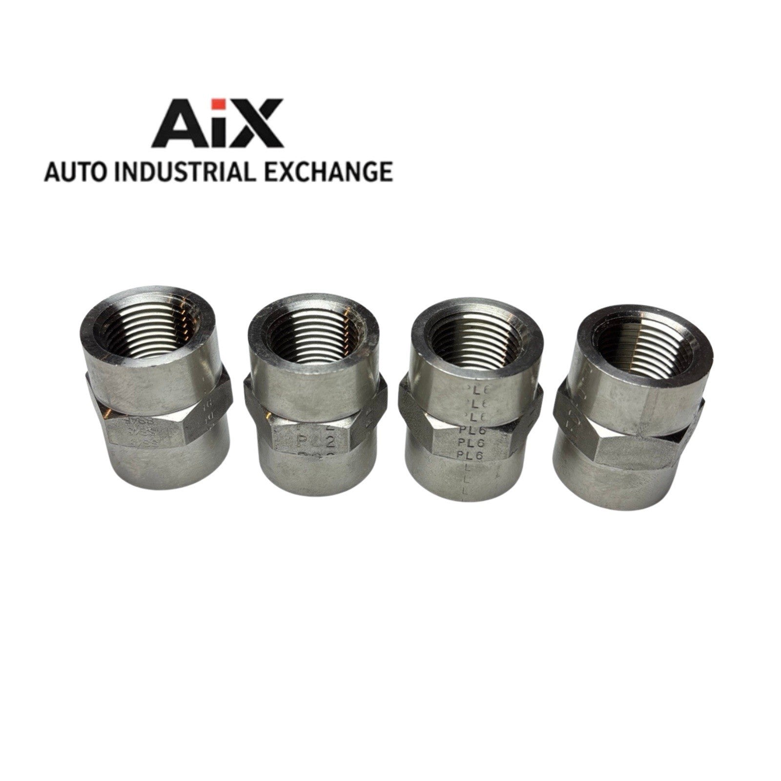 Lot of 4 Parker 3/8 GG-SS Stainless Coupler Fittings NPT x NPT 6000 PSI