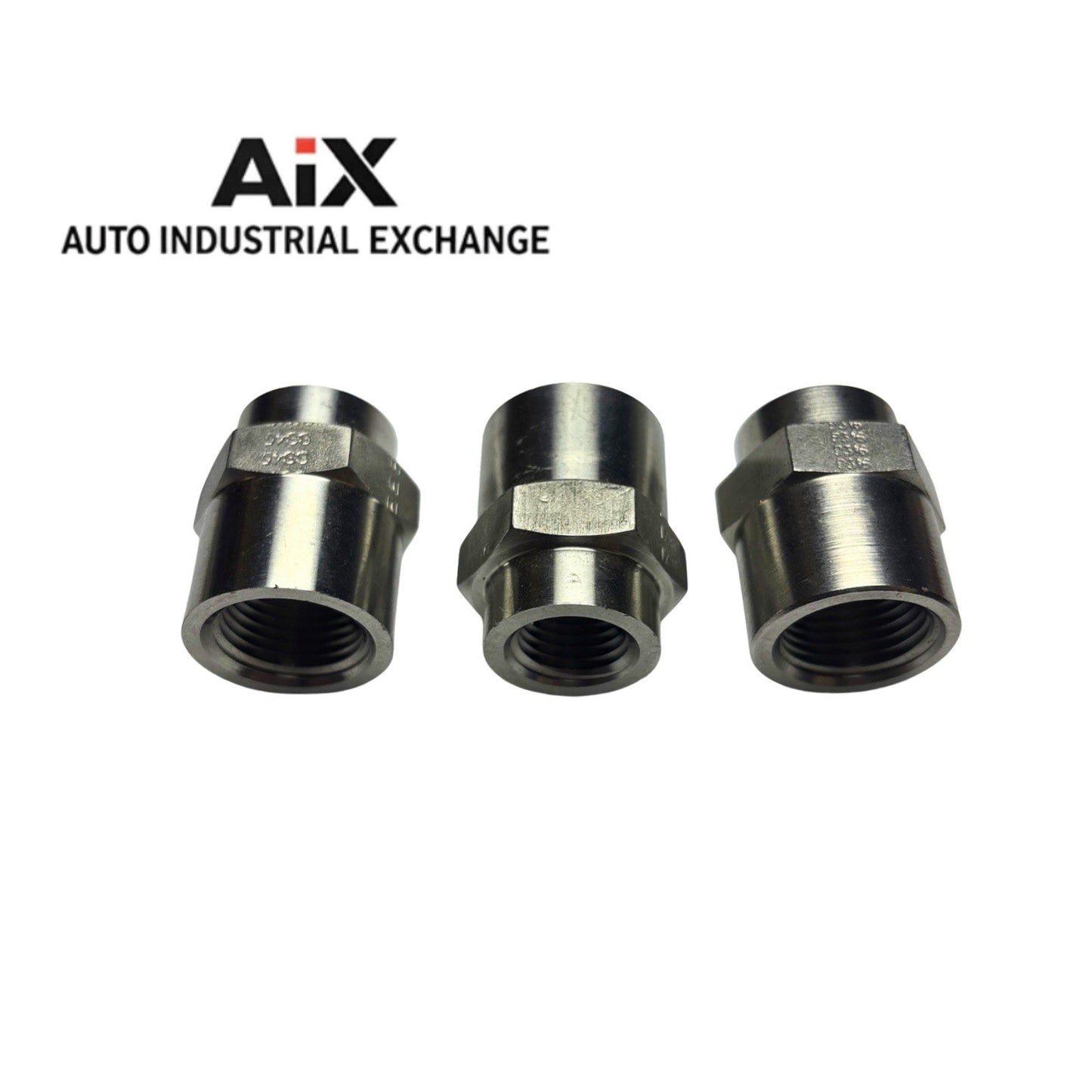 Lot of 3 Parker 3/8 x 1/4 GG-SS NPT Female Coupling Stainless Steel Adapters