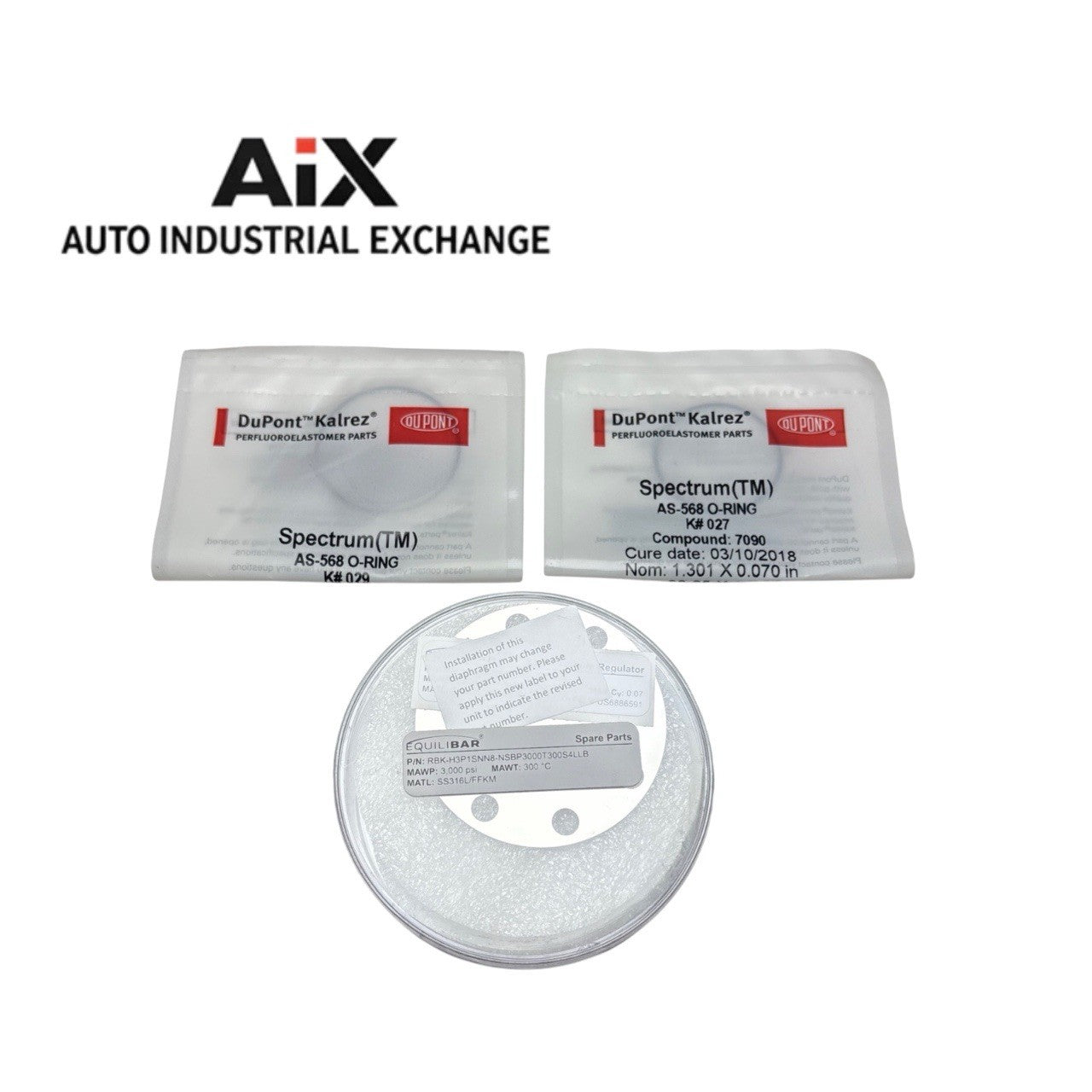 Equilibar RBK-H3P1SN Replacement Kit SS316L/FFKM w/ DuPont Kalrez O-Rings