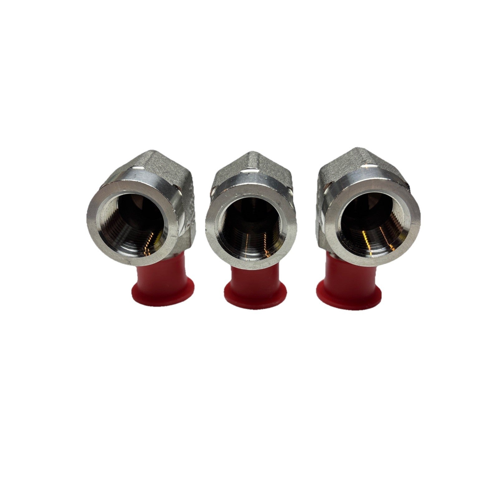 Lot of 3 Parker 1/4 x 3/8 CD-SS 90° Elbow NPT Pipe Fittings Stainless Steel