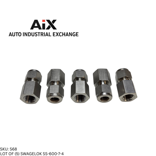 Lot of 5 Swagelok SS-600-7-4 Stainless Steel Female Connector Fitting 3/8 x 1/4