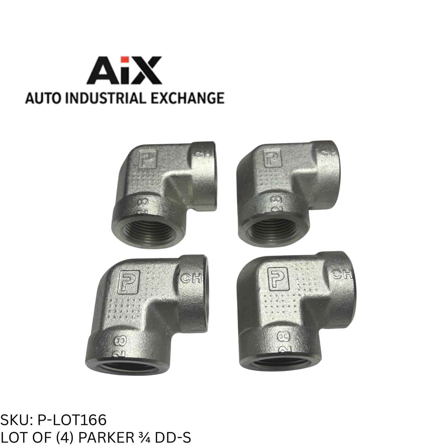 Lot of 4 Parker 3/8 DD-S 90° Elbow Female NPT/NPTF Pipe Fittings