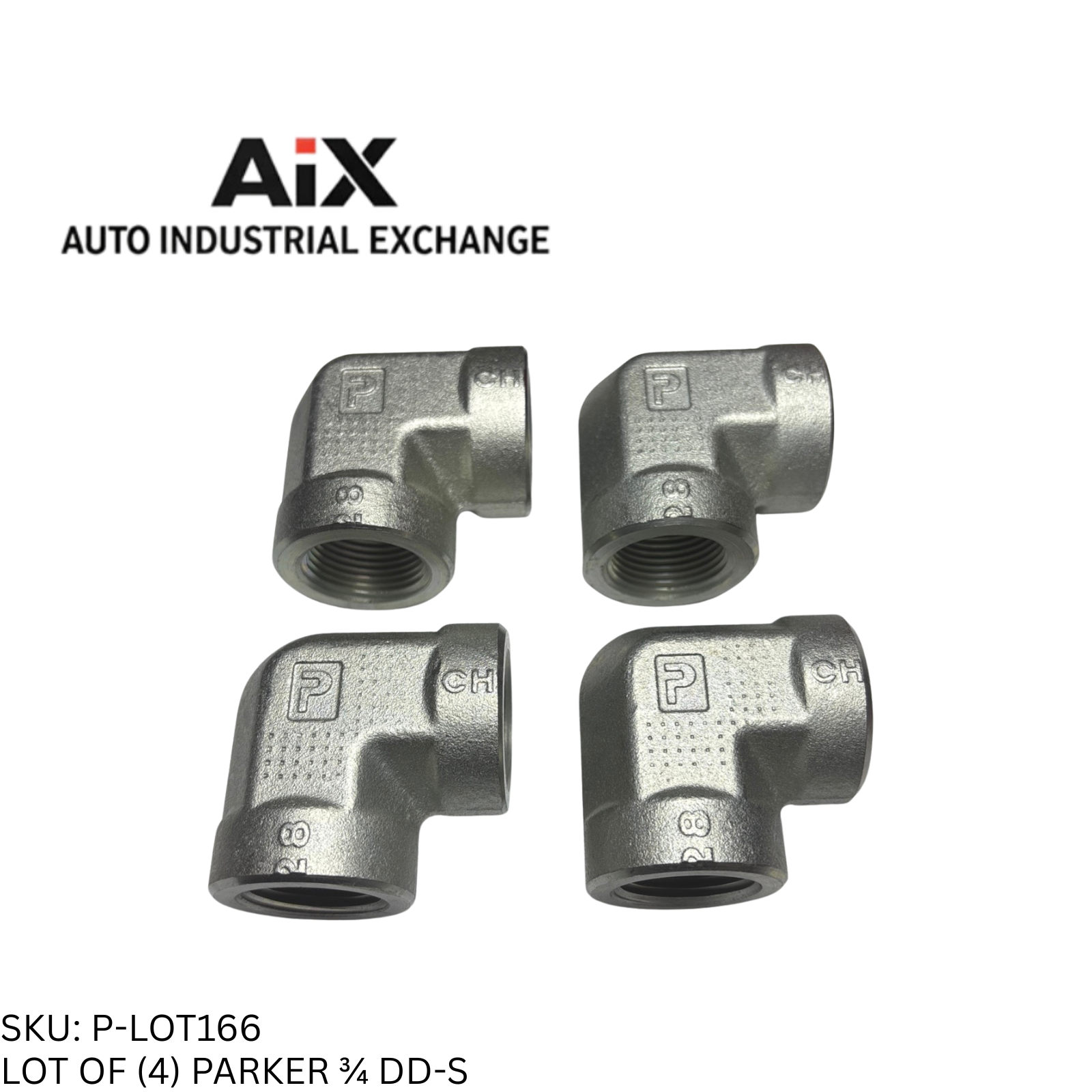 Lot of 4 Parker 3/8 DD-S 90° Elbow Female NPT/NPTF Pipe Fittings