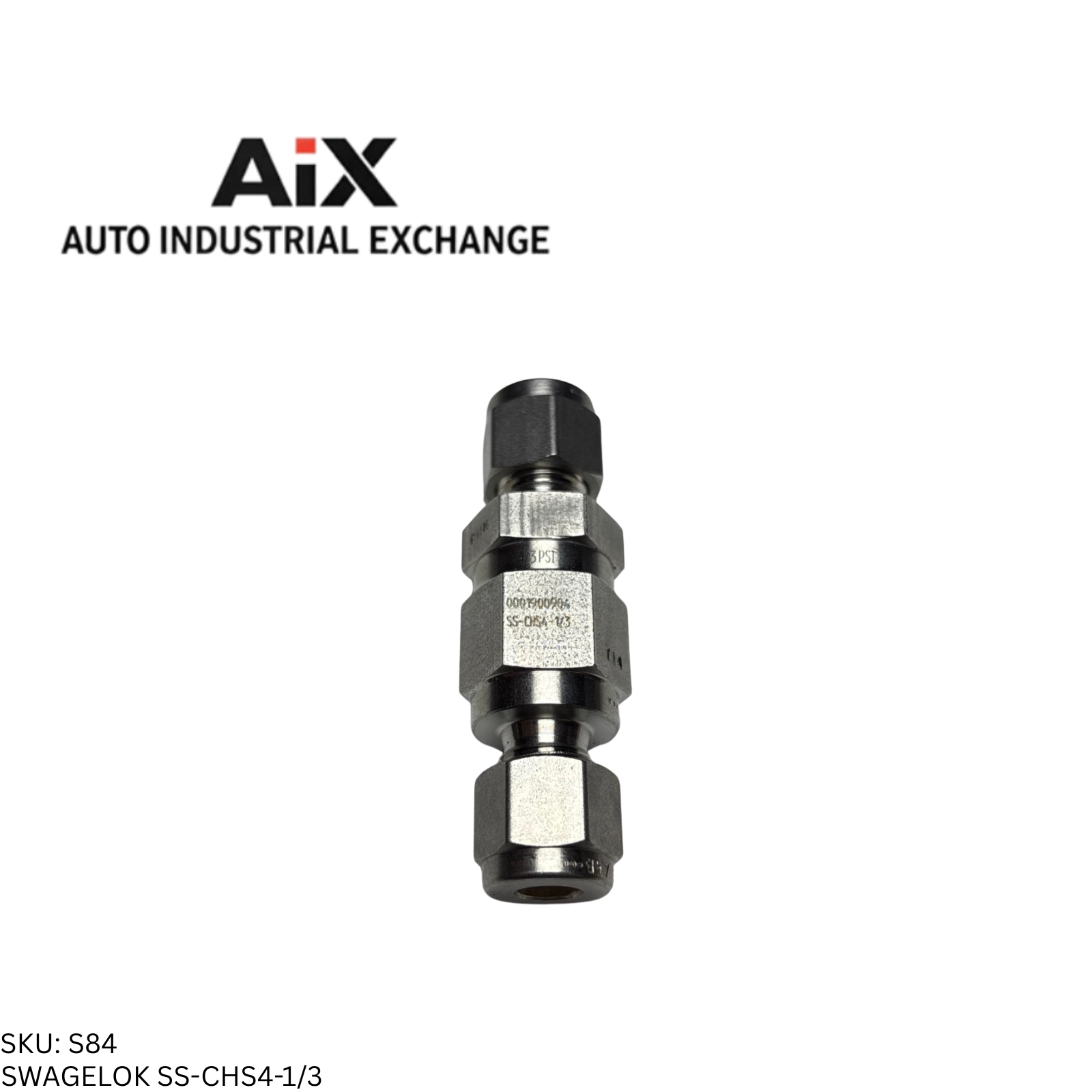 Swagelok SS-CHS4-13 1/4" Stainless Steel Check Valve 6000 PSIG Crack Pressure