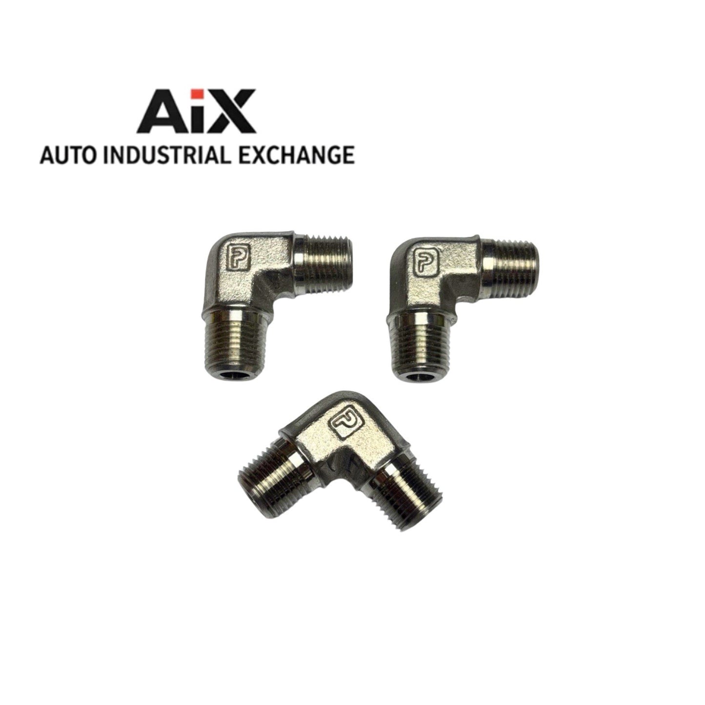 Lot of 3 Parker 1/8 CR-SS Elbow Fittings 90° NPT/NPT Stainless USA 6000 PSI