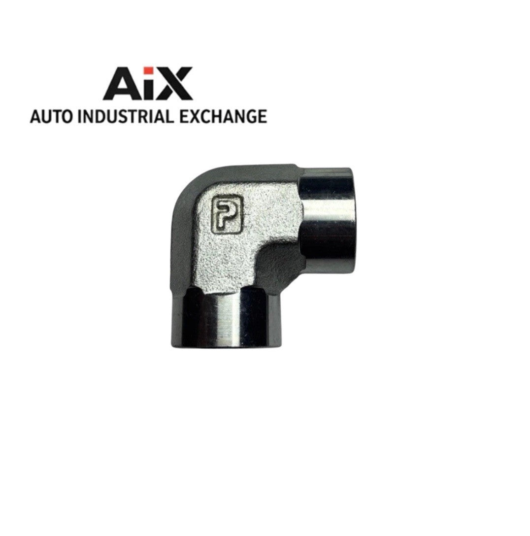 Lot of 3 Parker 3/8 DD-S 90° Elbow NPTF Pipe Fittings Steel 4500 PSI