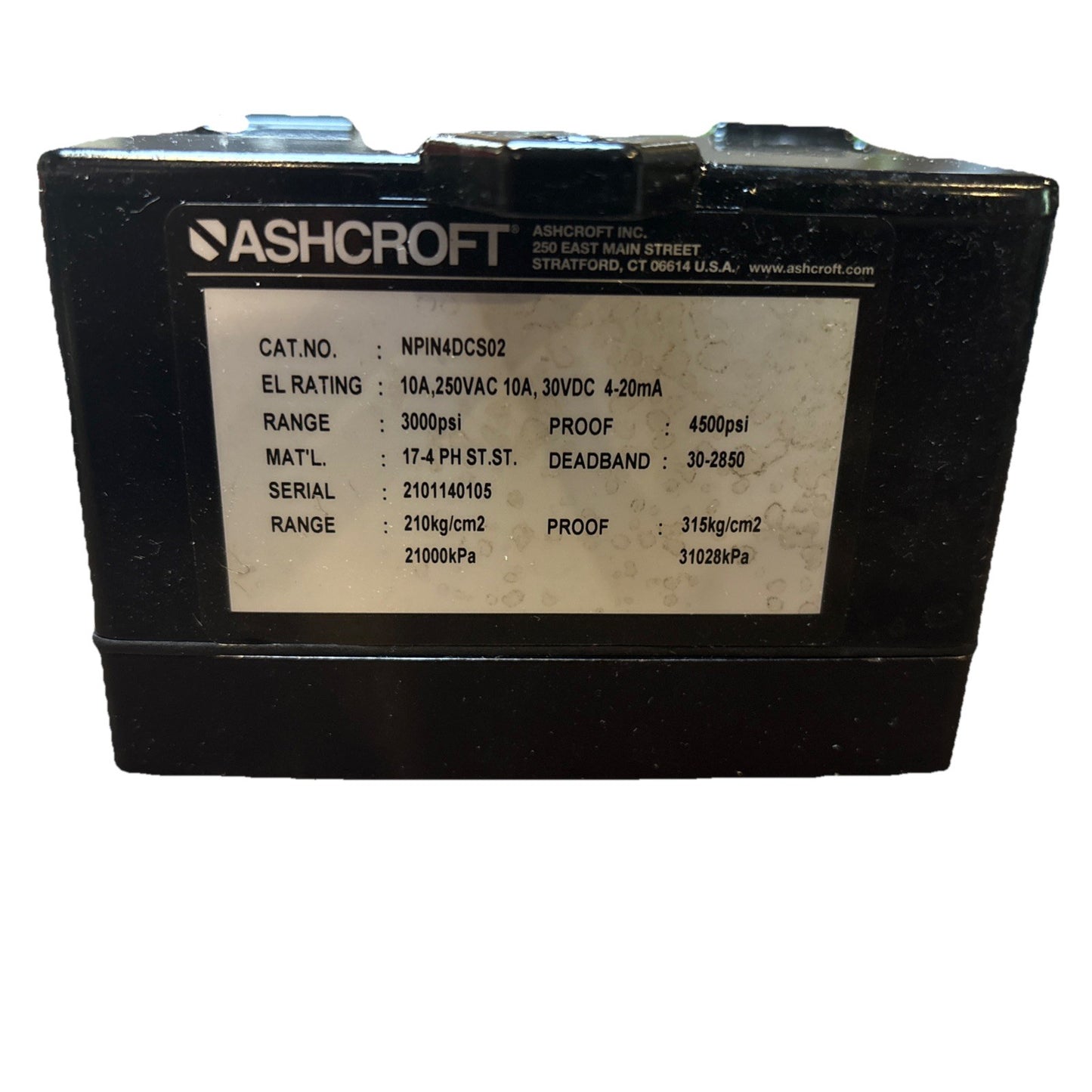 Ashcroft NPND0SC02 Digital Pressure Switch Transmitter | 0–3000 PSI | 4–20mA