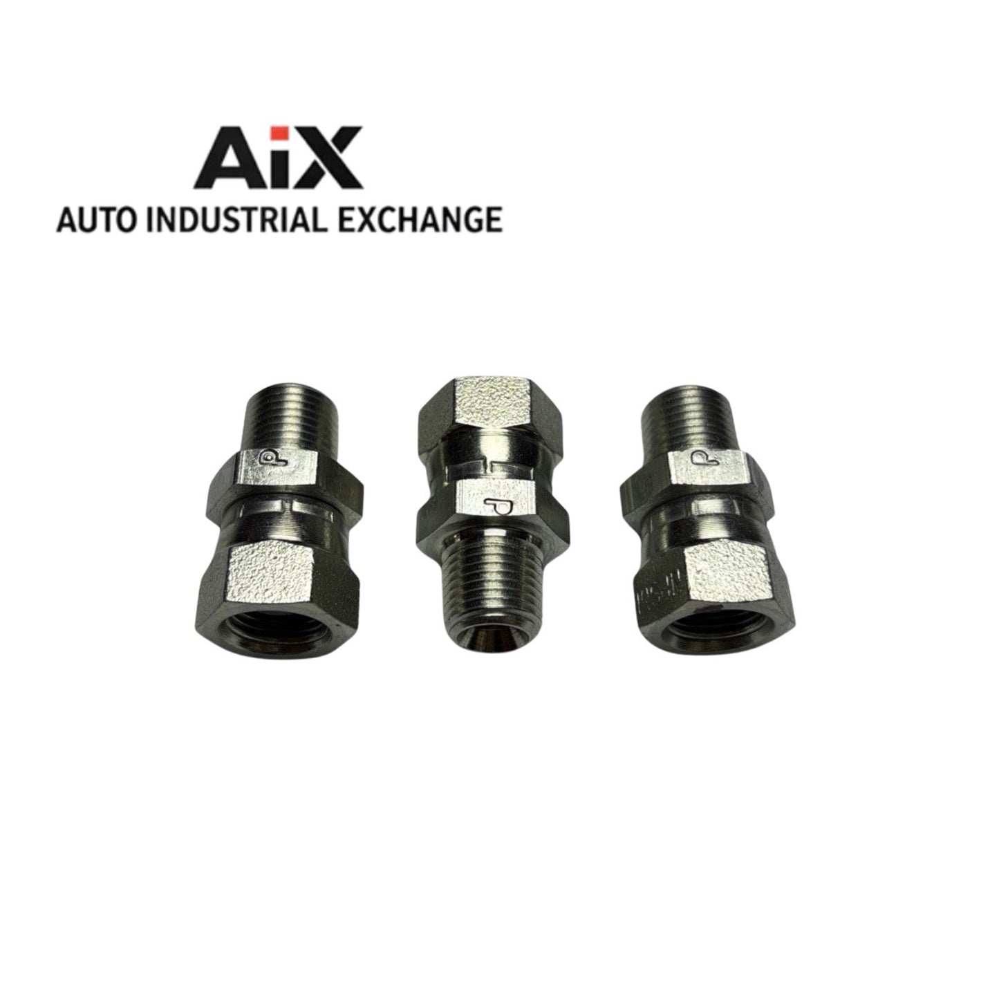 Lot of 3 Parker 0107-2-2 NPT Male x NPSM Female Swivel 1/8” Pipe Adapter