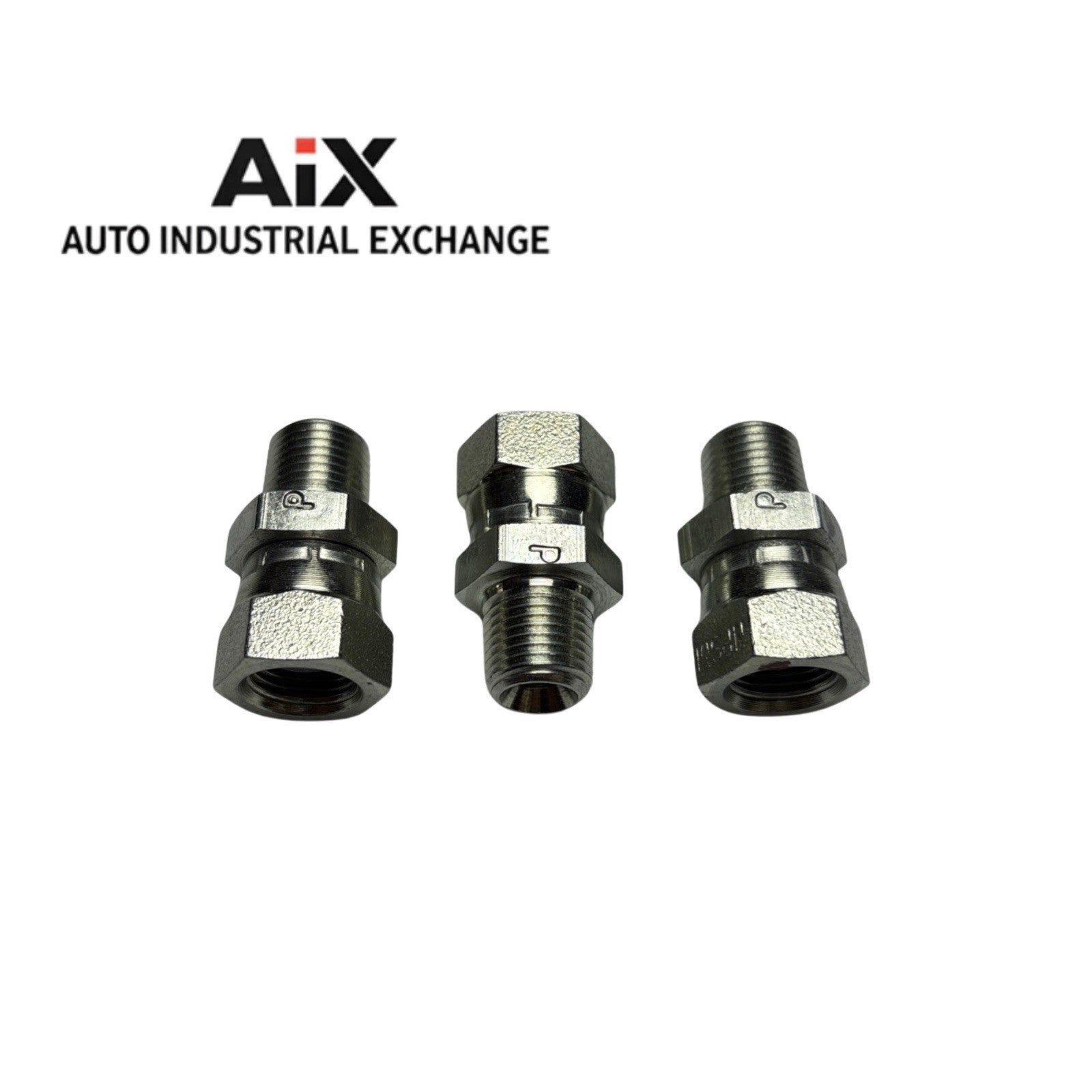 Lot of 3 Parker 0107-2-2 NPT Male x NPSM Female Swivel 1/8” Pipe Adapter