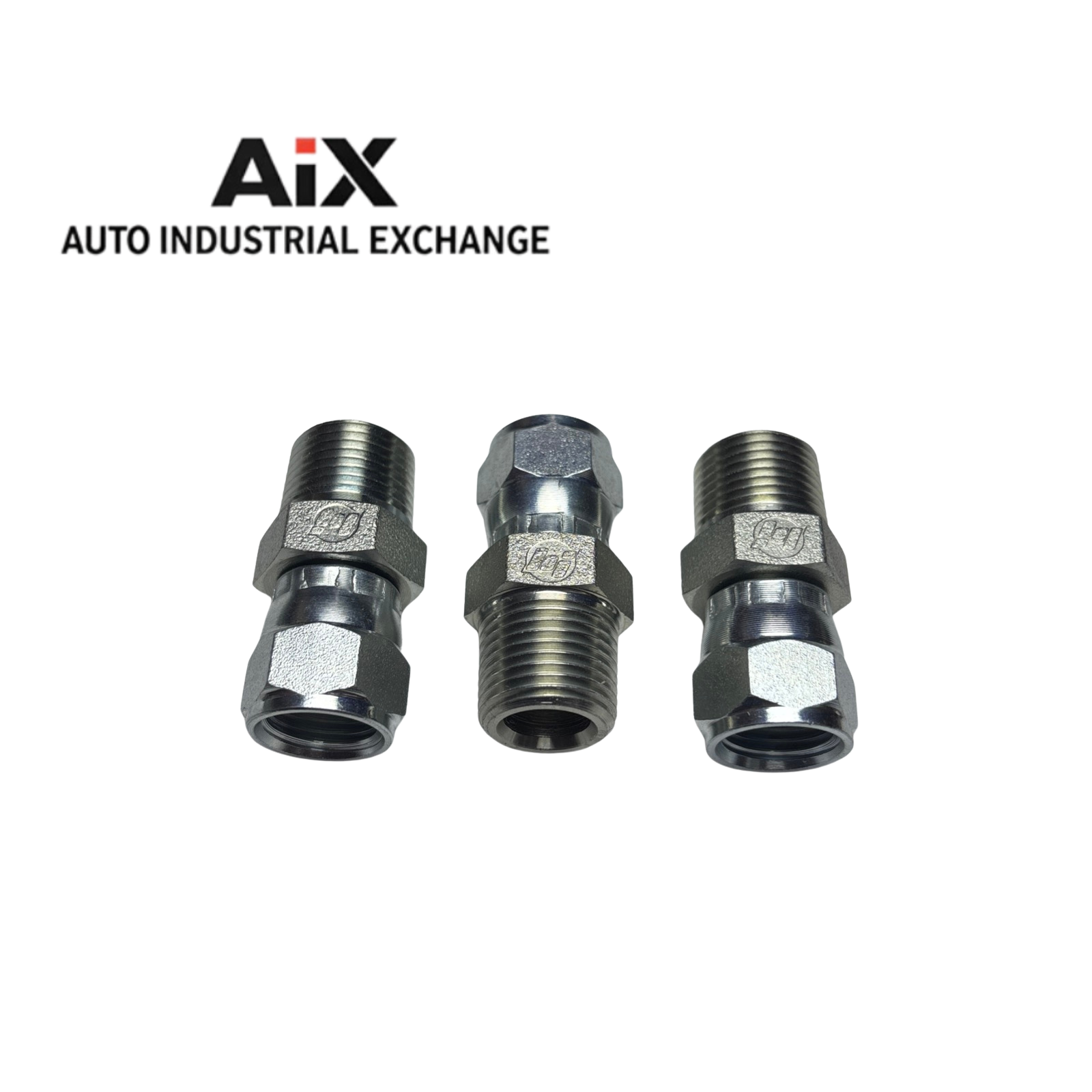 Lot of 3 Brennan 6-6 F6X-S 37° Flare Female Swivel to Male NPT Steel