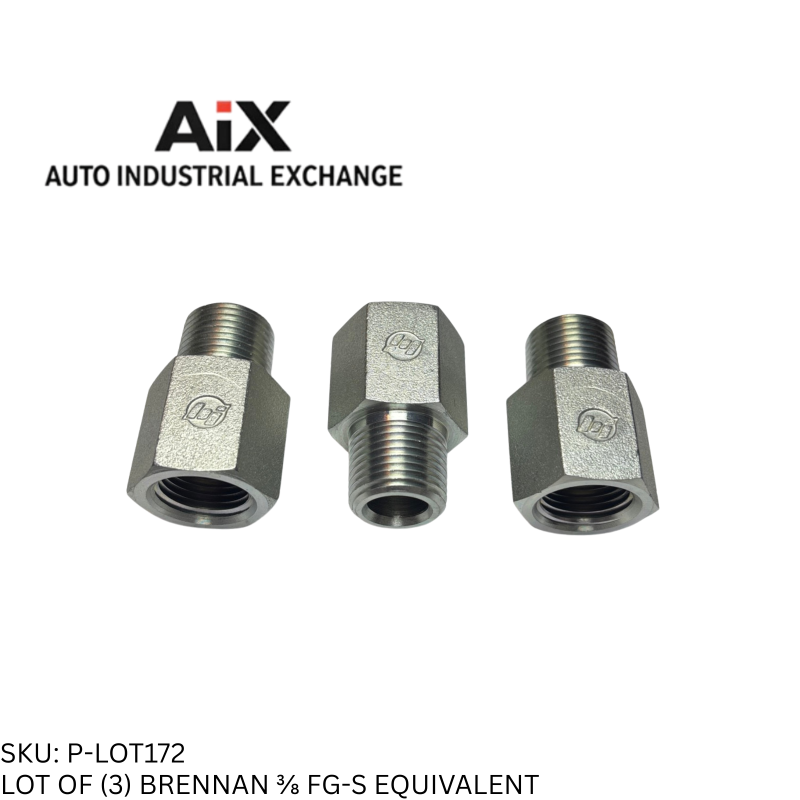 Lot of 3 Brennan 3/8 FG-S Pipe Adapter Male NPT to Female NPT Steel 6000 PSI