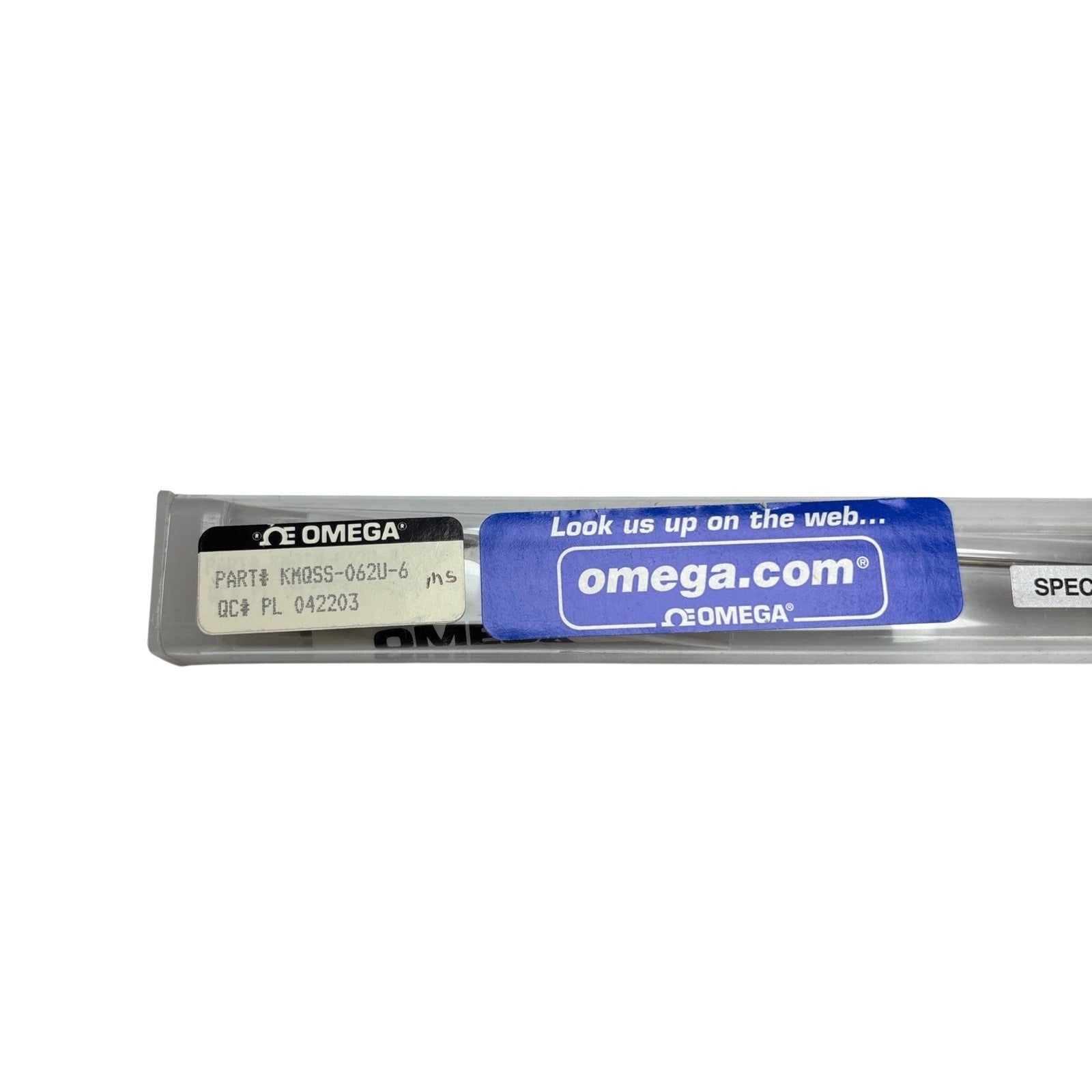 Omega KMQSS-062U-6 Thermocouple Probe K Type 0–920C 0.062”x6” Quick Connect
