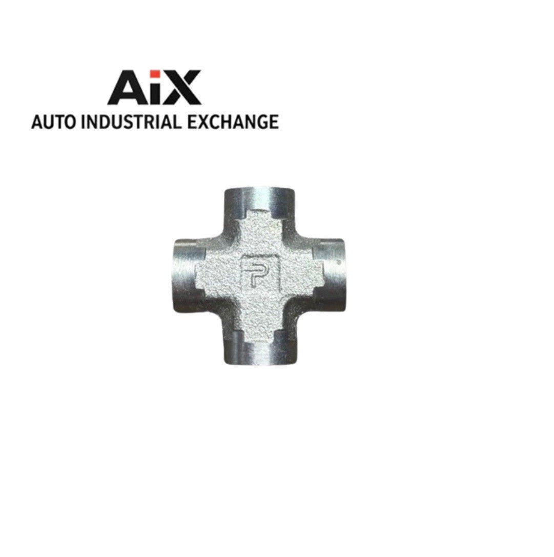 Lot of 3 Parker 1/4” KMM00-S Pipe Cross Fittings Female NPT Steel 5000 PSI