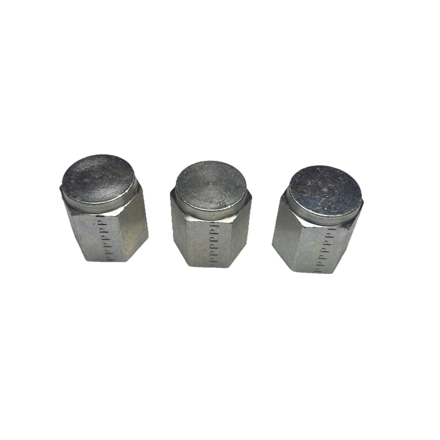 Lot of 3 Parker 1/4 HPC-S Hex Cap Fittings 1/4-18 Female NPT Steel 6000 PSI